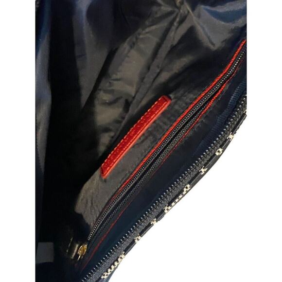 Tommy Hilfiger Crossbody Monogram Dual Zip Pocket Shoulder Bag Black White - Picture 5 of 10